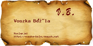 Voszka Béla névjegykártya