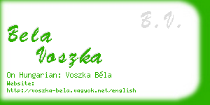 bela voszka business card